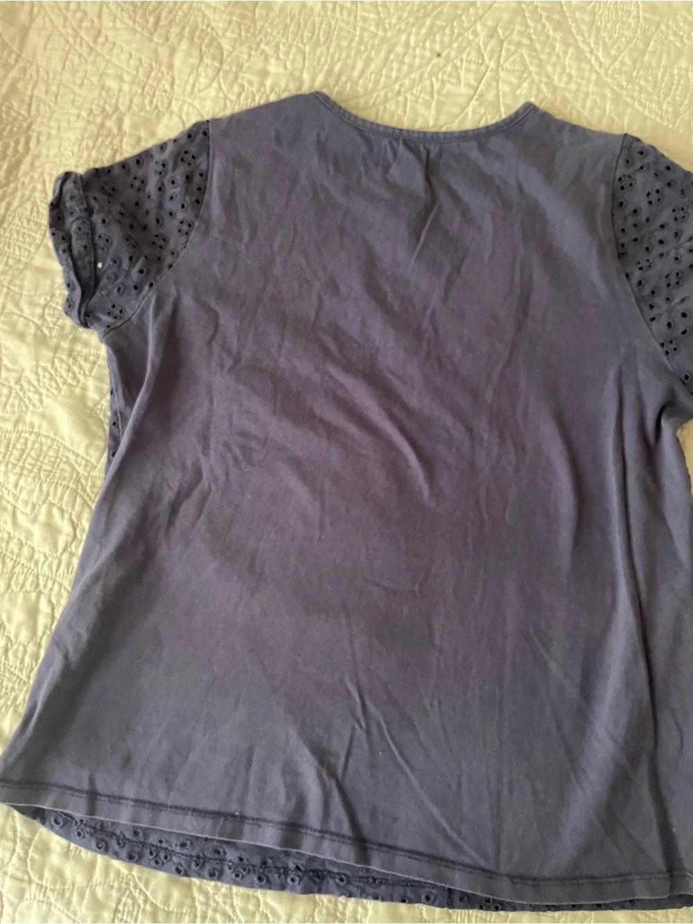 Mini Boden Navy Eyelet Pocket Tee
